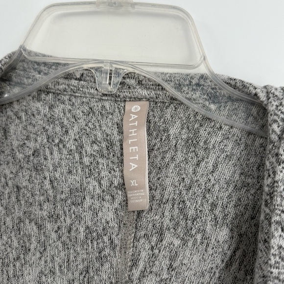 Athleta Harmony Wrap Cardigan Hoodie Size 1X Marled Gray Longline Lounge - Picture 7 of 12
